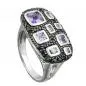 Preview: Ring 13x22mm mit Zirkonias lila-schwarz glänzend rhodiniert Silber 925 Ringgröße 60 Preview: Ring 13x22mm mit Zirkonias lila-schwarz glänzend rhodiniert Silber 925 Ringgröße 60