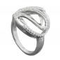 Preview: Ring 20mm mit vielen Zirkonias glänzend rhodiniert Silber 925 Ringgröße 56