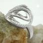 Preview: Ring 20mm mit vielen Zirkonias glänzend rhodiniert Silber 925 Ringgröße 60