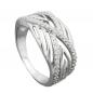 Preview: Ring 11mm mit vielen Zirkonias glänzend rhodiniert Silber 925 Ringgröße 54