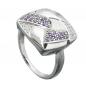 Preview: Ring 16x16mm mit Zirkonias lila-weiß matt-glänzend rhodiniert Silber 925 Ringgröße 58 Preview: Ring 16x16mm mit Zirkonias lila-weiß matt-glänzend rhodiniert Silber 925 Ringgröße 58