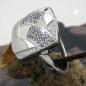 Preview: Ring 16x16mm mit Zirkonias lila-weiß matt-glänzend rhodiniert Silber 925 Ringgröße 62 Preview: Ring 16x16mm mit Zirkonias lila-weiß matt-glänzend rhodiniert Silber 925 Ringgröße 62