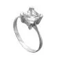 Preview: Ring 8mm einzelner Zirkonia glänzend rhodiniert Silber 925 Ringgröße 56