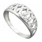 Preview: Ring 9mm Muster ausgestanzt glänzend diamantiert rhodiniert Silber 925 Ringgröße 59