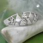 Preview: Ring 7mm Muster ausgestanzt matt-glänzend diamantiert rhodiniert Silber 925 Ringgröße 58