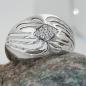 Preview: Ring 12mm mit Zirkonias glänzend diamantiert rhodiniert Silber 925 Ringgröße 58