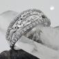 Preview: Ring 9mm mit Zirkonias glänzend diamantiert rhodiniert Silber 925 Ringgröße 56