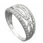 Preview: Ring 9mm mit Zirkonias glänzend diamantiert rhodiniert Silber 925 Ringgröße 56