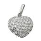 Preview: Anhänger 12x13mm Herz mit Zirkonias rhodiniert Silber 925 Preview: Anhänger 12x13mm Herz mit Zirkonias rhodiniert Silber 925