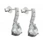 Preview: Ohrstecker Ohrring Ohrhänger 21x6mm Zirkonias weiß rhodiniert Silber 925