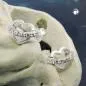 Preview: Ohrstecker Ohrring 6x9mm Herz mit Zirkonia-Band Silber 925