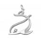 Preview: Anhänger 26x19mm stilisierter Delfin mit Zirkonias glänzend Silber 925