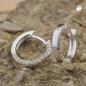 Preview: Creole Ohrring 13x2mm Klappscharnier mit Zirkonias Silber 925 Preview: Creole Ohrring 13x2mm Klappscharnier mit Zirkonias Silber 925