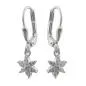 Preview: Ohrbrisur Ohrhänger Ohrringe 23x6mm Blume oder Stern Zirkonia Silber 925