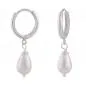 Preview: Creole Ohrring 27x6mm Klappscharnier mit Tropfen Imitatperle Silber 925 Preview: Creole Ohrring 27x6mm Klappscharnier mit Tropfen Imitatperle Silber 925