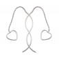 Preview: Durchzieher Ohrring Ohrhänger 82x10mm Venezianerkette mit Herz Silber 925
