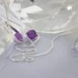 Preview: Durchzieher Ohrring Ohrhänger 140x10mm Venezianerkette mit ca. 6mm-Amethyst-Kugel Silber 925