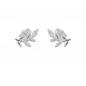 Preview: Ohrstecker Ohrring 11x6mm Blatt mit Zirkonias Silber 925