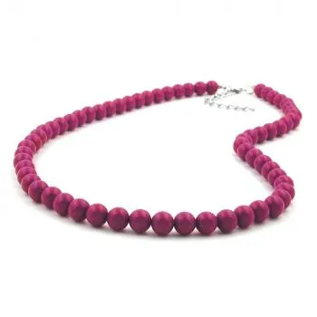 Kette 8mm Kunststoffperlen beere-violett-glänzend 70cm