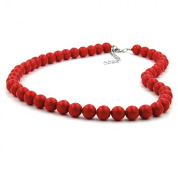 Kette 10mm Kunststoffperlen rot-glänzend 50cm