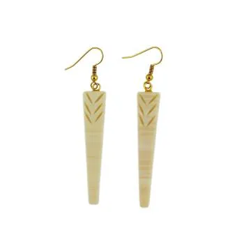 Ohrhaken 70x10mm Keil mit 6 Kerben beige-natur Kunststoff