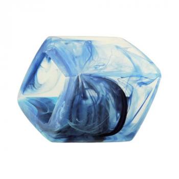 Tuchring 45x36x18mm Sechseck hellblau-transparent glänzend Kunststoff