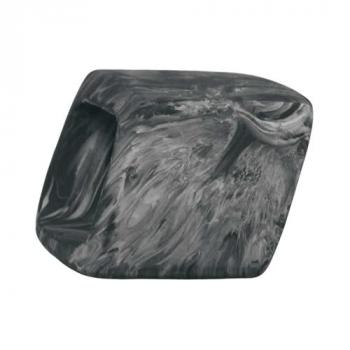 Tuchring 45x36x18mm Sechseck schwarz-silber matt Kunststoff