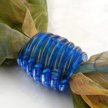 Tuchring 35x34x23mm Spirale Kunststoff blau-transparent glänzend