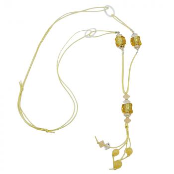 Kette, Steinperle gelb-transparent