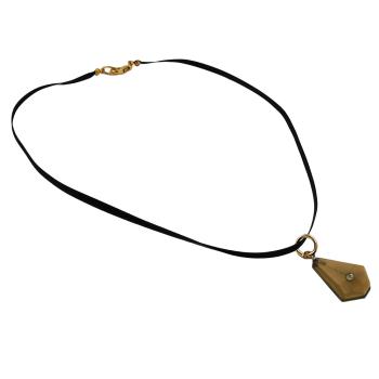 Kette, Trapez mit kristal, khaki