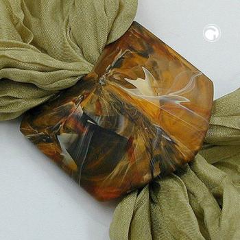 Tuchring 45x36x18mm Sechseck tigerbraun-marmoriert matt Kunststoff