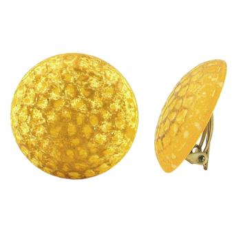 Clip 30mm gelb-goldfarben mattiert Strukturmuster Kunststoff-Bouton