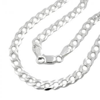 Armband 46mm Panzerkette flach mit Muster Silber 925 19cm