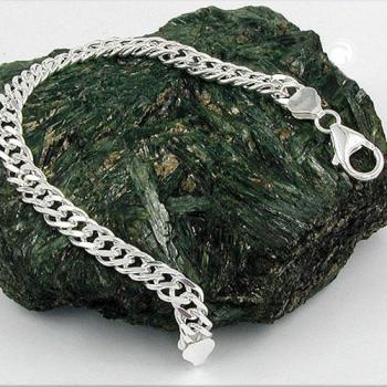 Armband 6mm Zwillingspanzerkette Silber 925 21cm