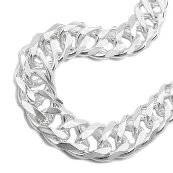 Armband 11x35mm Zwillingspanzer Silber 925 21cm