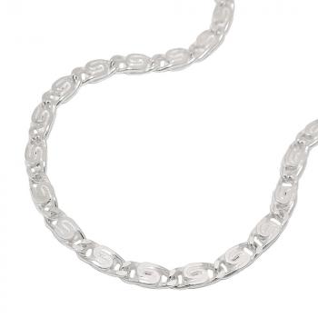 Kette 32mm S-Panzerkette flach diamantiert Silber 925 50cm