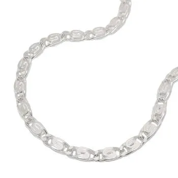 Kette 32mm S-Panzerkette flach diamantiert Silber 925 50cm
