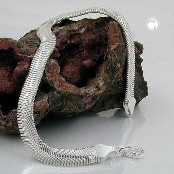 Armband 6mm flache Schlangenkette glänzend Silber 925 19cm