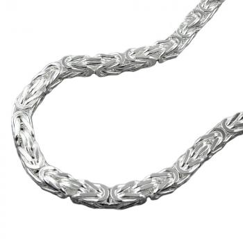 Armband 4mm Königskette vierkant glänzend Silber 925 21cm