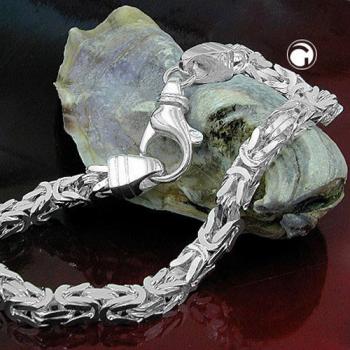 Armband 5mm Königskette vierkant glänzend Silber 925 23cm