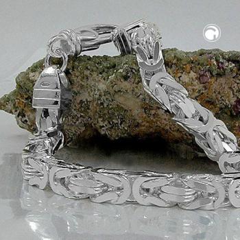Armband 6mm Königskette vierkant glänzend Silber 925 ca. 21cm