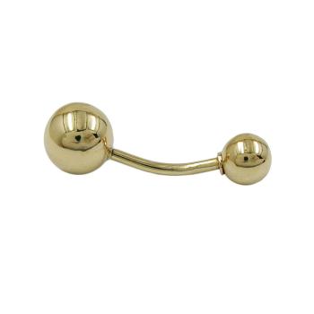 Bauchnabelpiercing Banana 21x7mm große Kugel und Kugel glänzend 14Kt GOLD