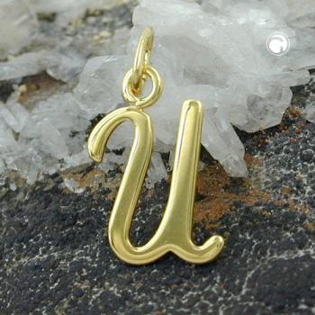 Anhänger 14x10mm Buchstabe U glänzend 8Kt GOLD
