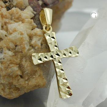 Anhänger 15x11mm Kreuz diamantiert 9Kt GOLD