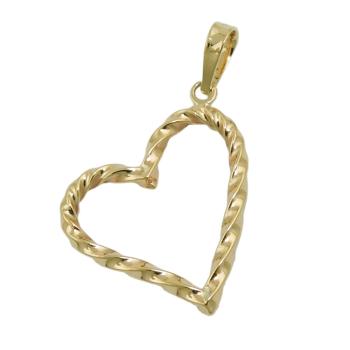 Anhänger 18x19mm Herz gedreht 9Kt GOLD