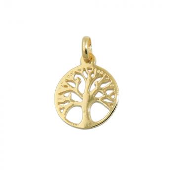 Anhänger 12mm Baum des Lebens 9Kt GOLD