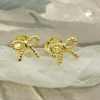 Ohrstecker Ohrring 5x7mm Schleife glänzend 9Kt GOLD