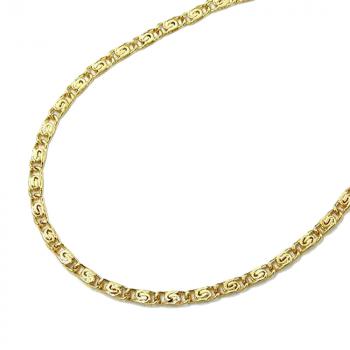 Kette 1,6mm S-Panzer zweifach diamantiert 14Kt GOLD 45cm