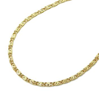 Kette 1,6mm S-Panzer zweifach diamantiert 14Kt GOLD 50cm