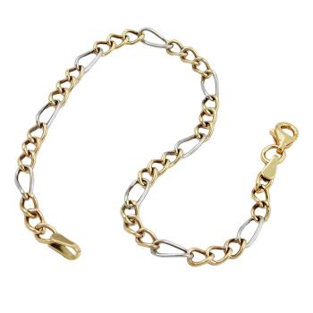 Armband 3,6mm Figaro Panzer bicolor 9Kt GOLD 19cm